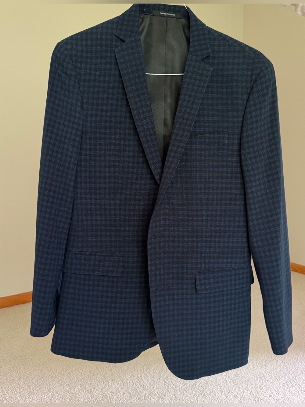 Slim Macy’s Blue + Black Check Sport Coat